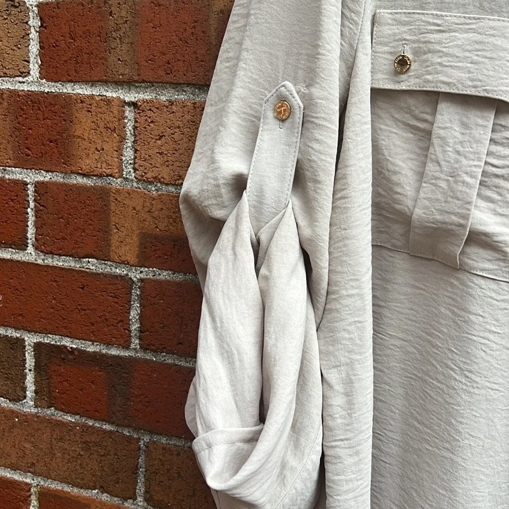 Tan button down - Picture 4 of 9